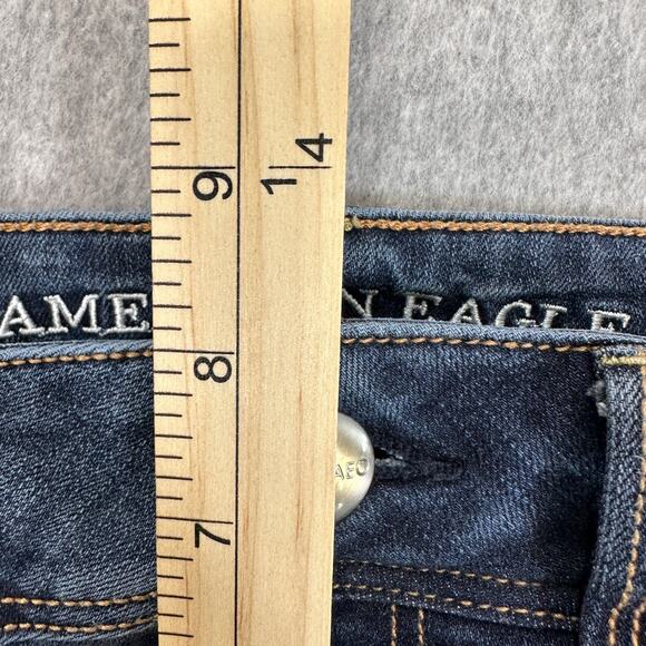 American Eagle Outfitters Jeans WMNS 4 Dark Wash Super Stretch Bootcut Pants - Picture 7 of 10
